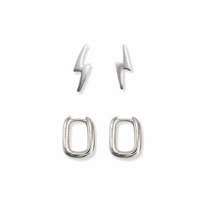 The Silver Earring Gift Set | Studs + Hoops Bundle - Save 20%