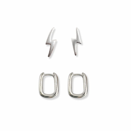 The Silver Earring Gift Set | Studs + Hoops Bundle - Save 20%