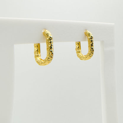 Coco Gold Textured Small Hoop Earrings