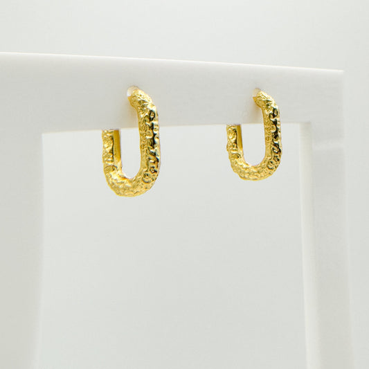 Coco Small Textured Gold Hoop Earrings Default Title Hoop Earrings Razzle and Rose