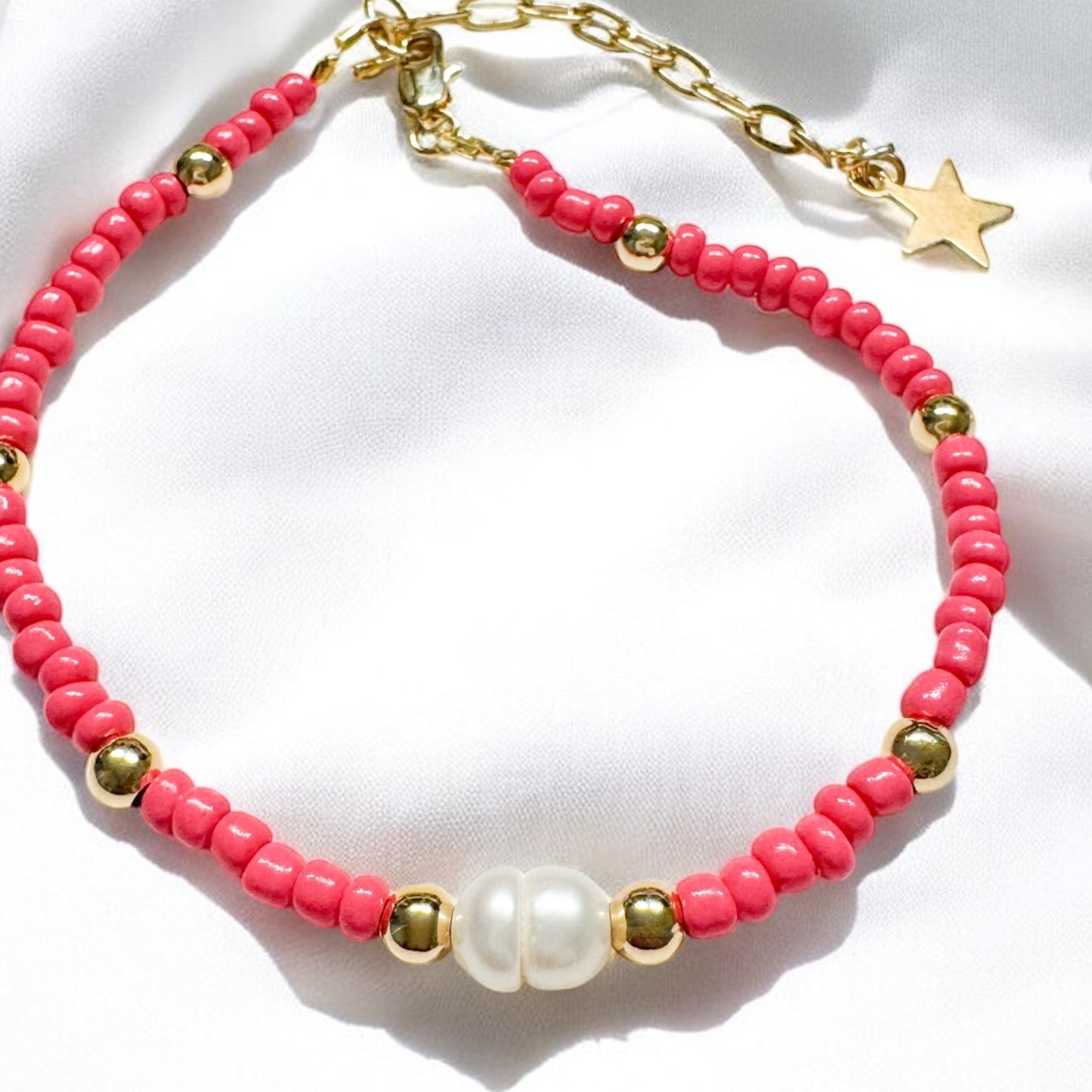 Aria Pearl Gold Bead Bracelet - Razzle and Rose Jewellery