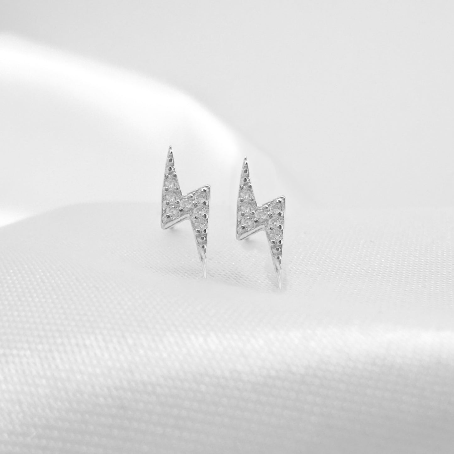 Zuri Sterling Silver Lightning Stud Earrings Default Title Stud Earrings Razzle and Rose