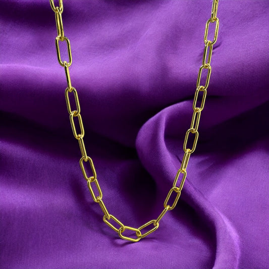 Suki Oval Chunky Gold Chain Necklace Default Title Chain Necklaces Razzle and Rose