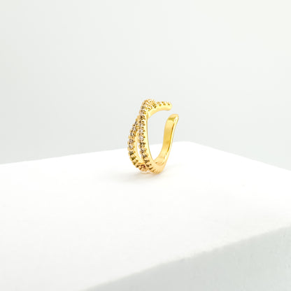 Imani Gold Gemstone Double Ear Cuff