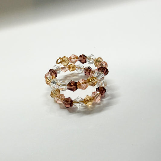 Neutral Crystal Wrap Ring | Adjustable