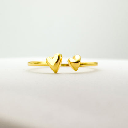 Ariana Gold Vermeil Heart Ring | Adjustable - Razzle and Rose Jewellery