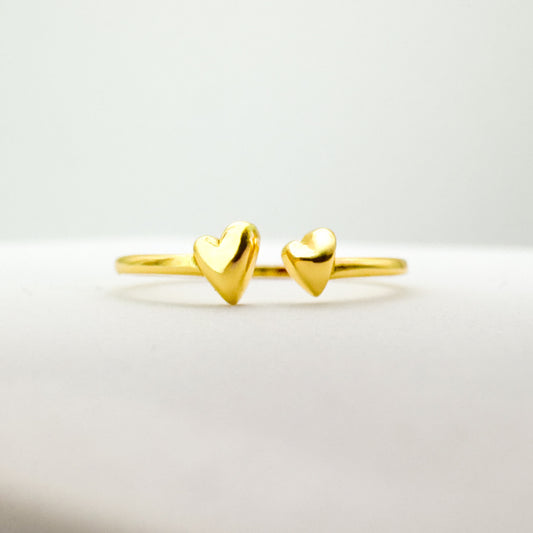 Ariana Gold Adjustable Heart Ring One Size Adjustable Adjustable Rings Razzle and Rose