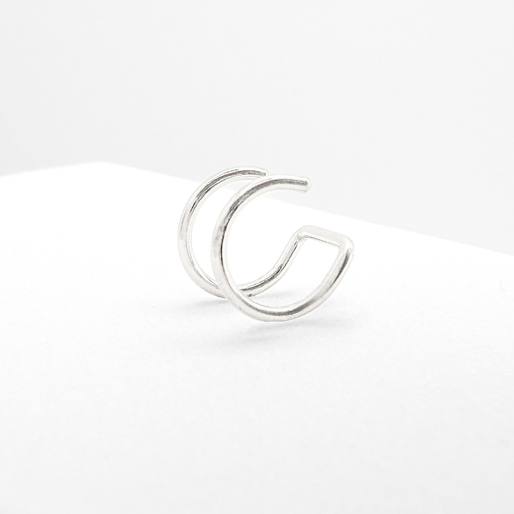 Jada White Gold Double Ear Cuff - Razzle and Rose Jewellery