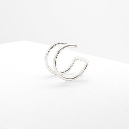 Jada White Gold Double Ear Cuff - Razzle and Rose Jewellery