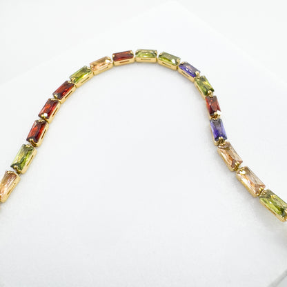Linzi Gold Gemstone Tennis Bracelet | Multicolour - Razzle and Rose Jewellery