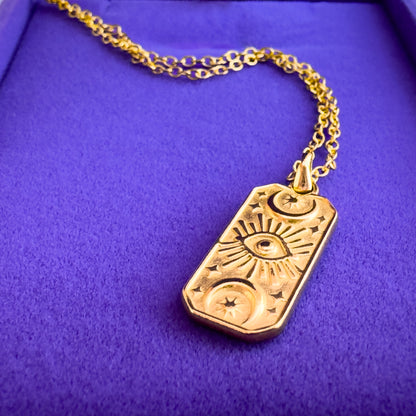 Mila Gold Celestial Pendant Necklace - Razzle and Rose Jewellery