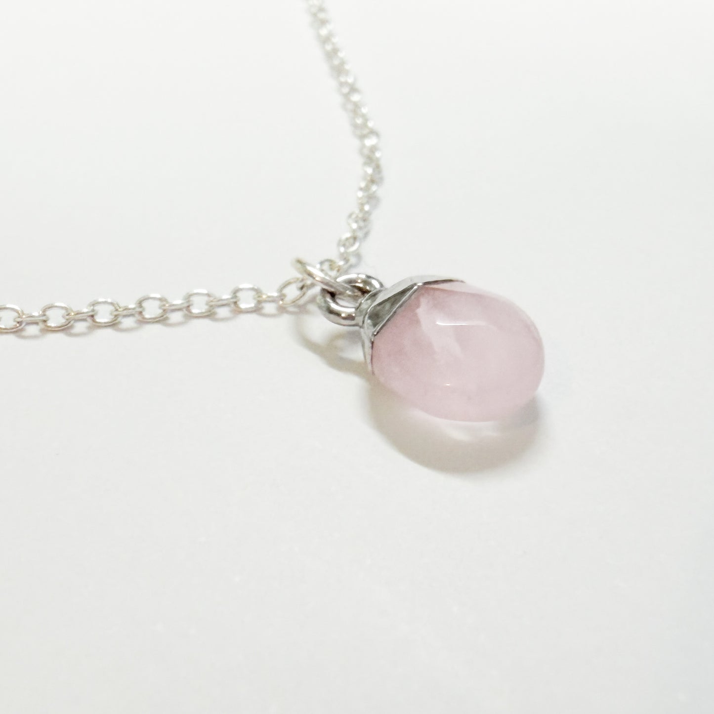 Sterling Silver Rose Quartz Pendant Necklace