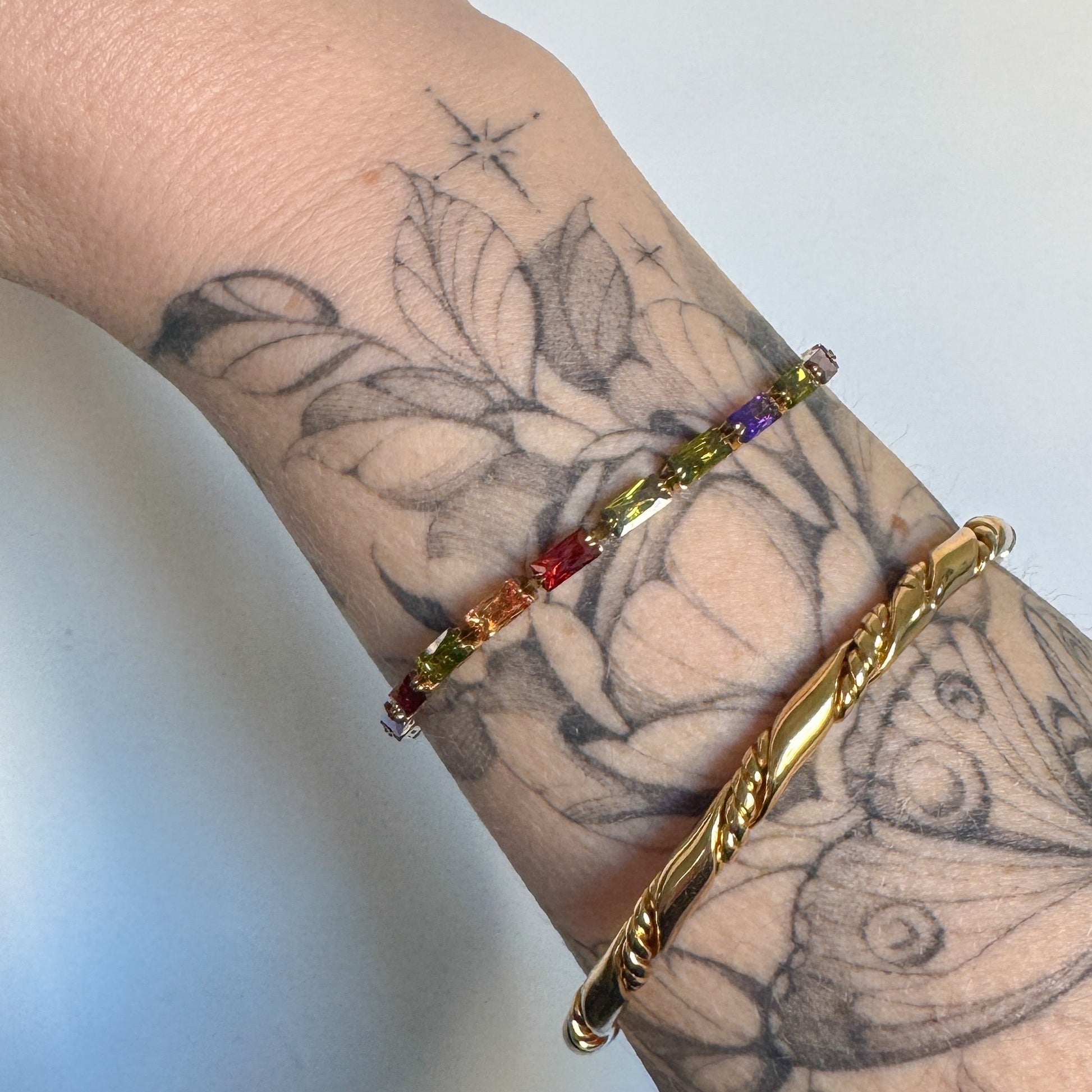 Linzi Gold Gemstone Tennis Bracelet | Multicolour