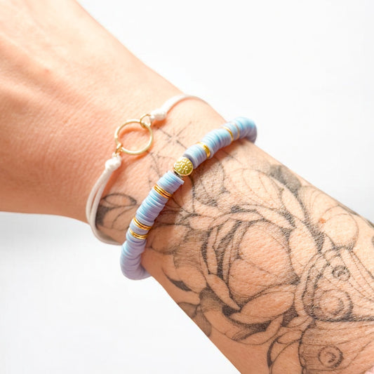 Una Gold White Satin Cord Bracelet | Adjustable