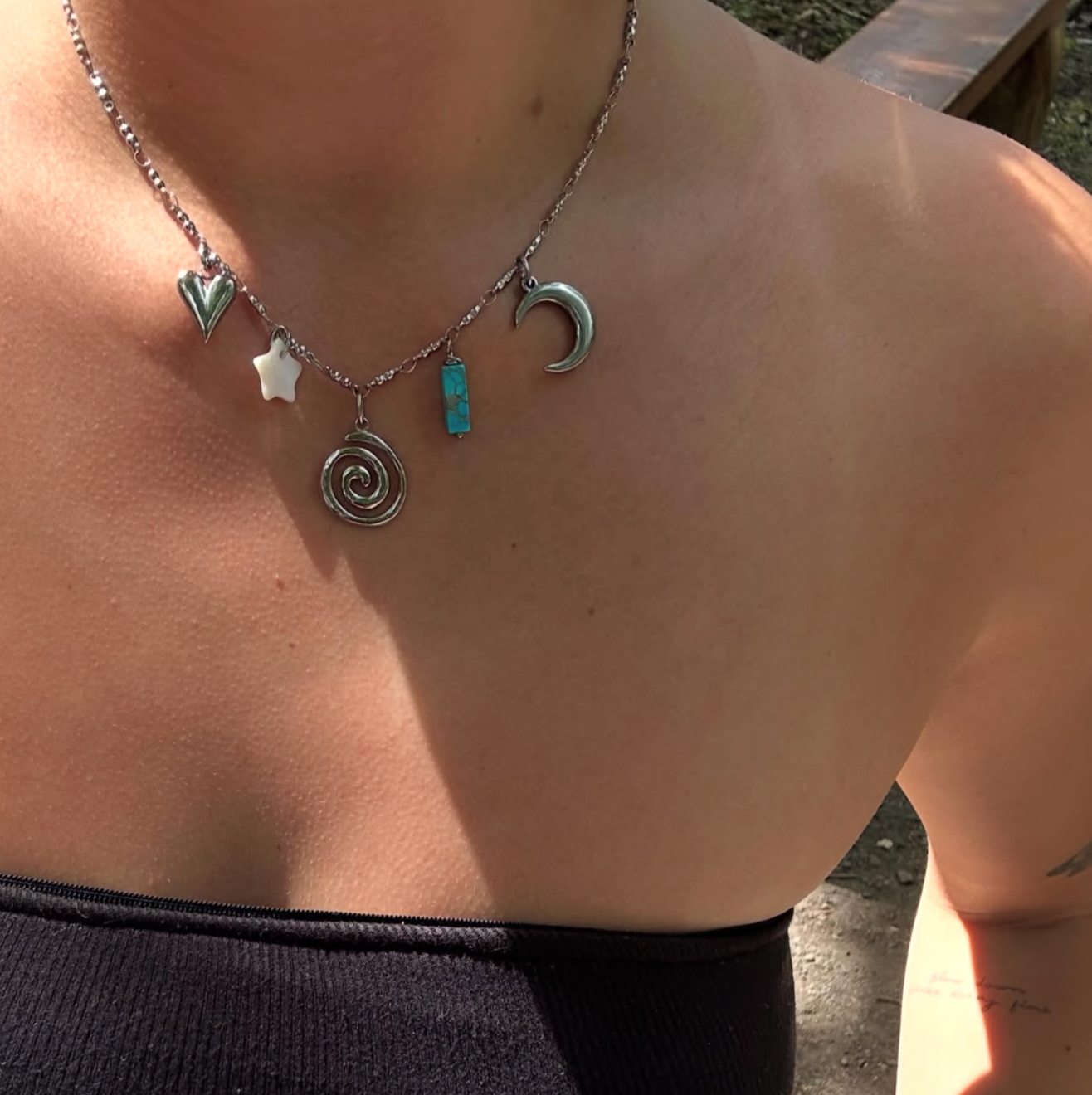 Ibiza Silver Charm Necklace