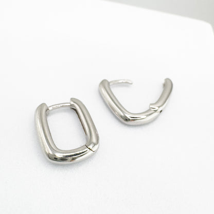 Clem Sterling Silver Oval Small Hoop Earrings - Razzle and Rose Jewellery