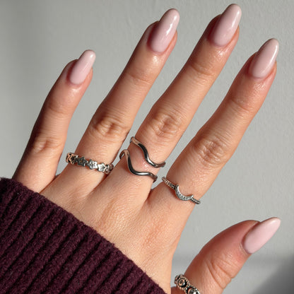 Kelsey Silver Wave Ring | Adjustable