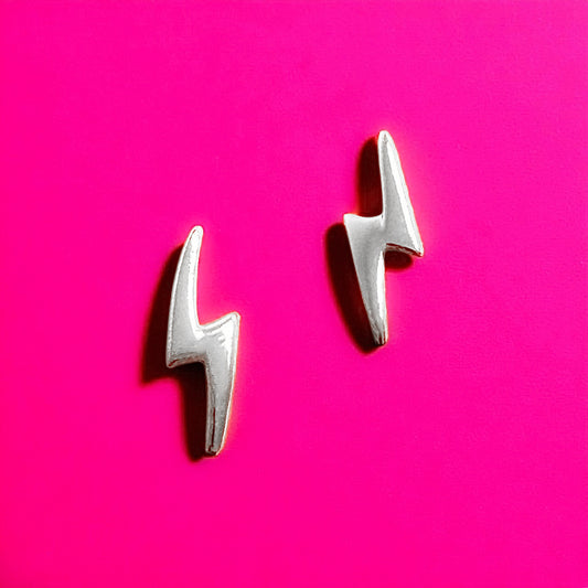 Ali Lightning Bolt Sterling Silver Stud Earrings - Razzle and Rose Jewellery