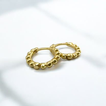 Cora Gold Vermeil Bobble Huggie Hoop Earrings - Razzle and Rose Jewellery