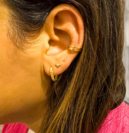 Coco Gold Textured Small Hoop Earrings