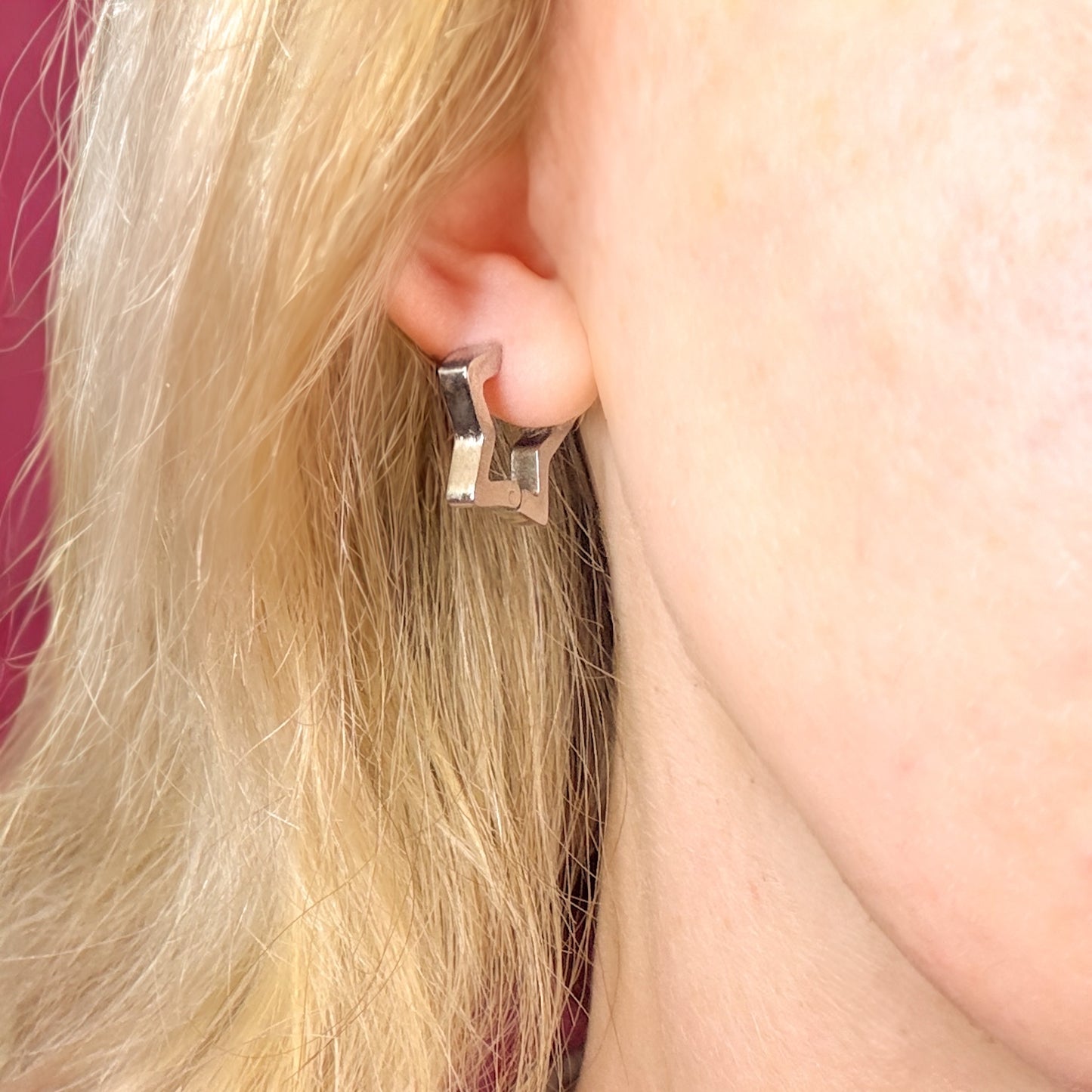 Bella Silver Star Hoop Earrings