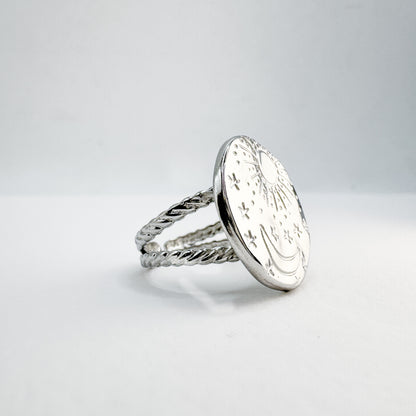 Luna Silver Sun, Moon and Stars Ring | Adjustable