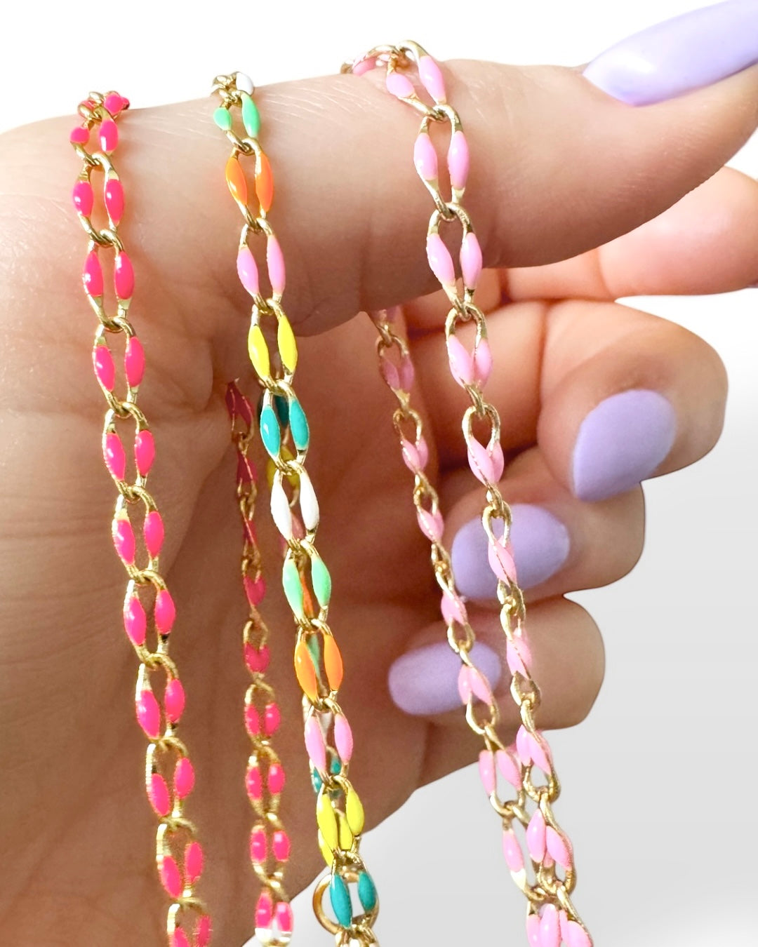 Sansa Neon Enamel Gold Chain Bracelet