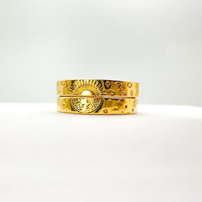 Selina Gold Double Adjustable Ring Set - Razzle and Rose Jewellery