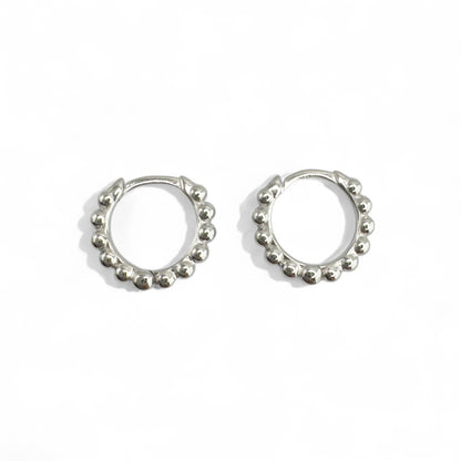 Cora White Gold Huggie Hoop Earrings - Razzle and Rose Jewellery