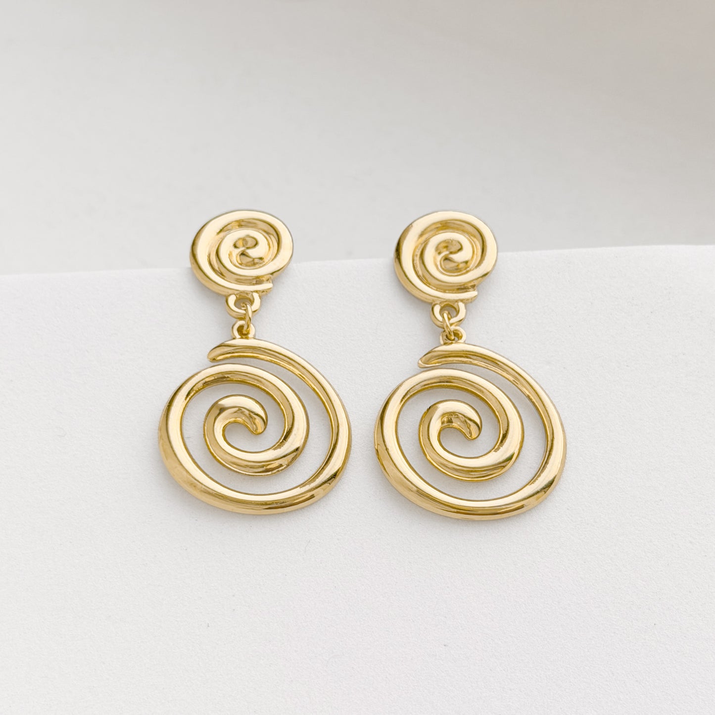 Rhodes Gold Spiral Earrings