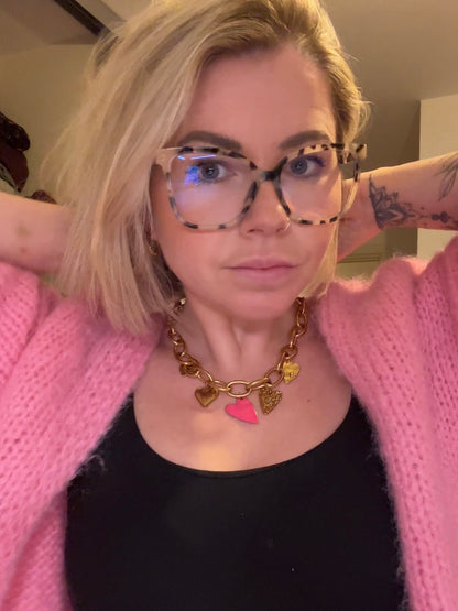 Marnie Heart Chunky Charm Necklace