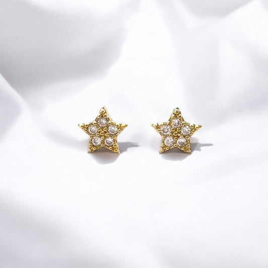 Orla CZ Gemstone Gold Star Stud Earrings Default Title Stud Earrings Razzle and Rose