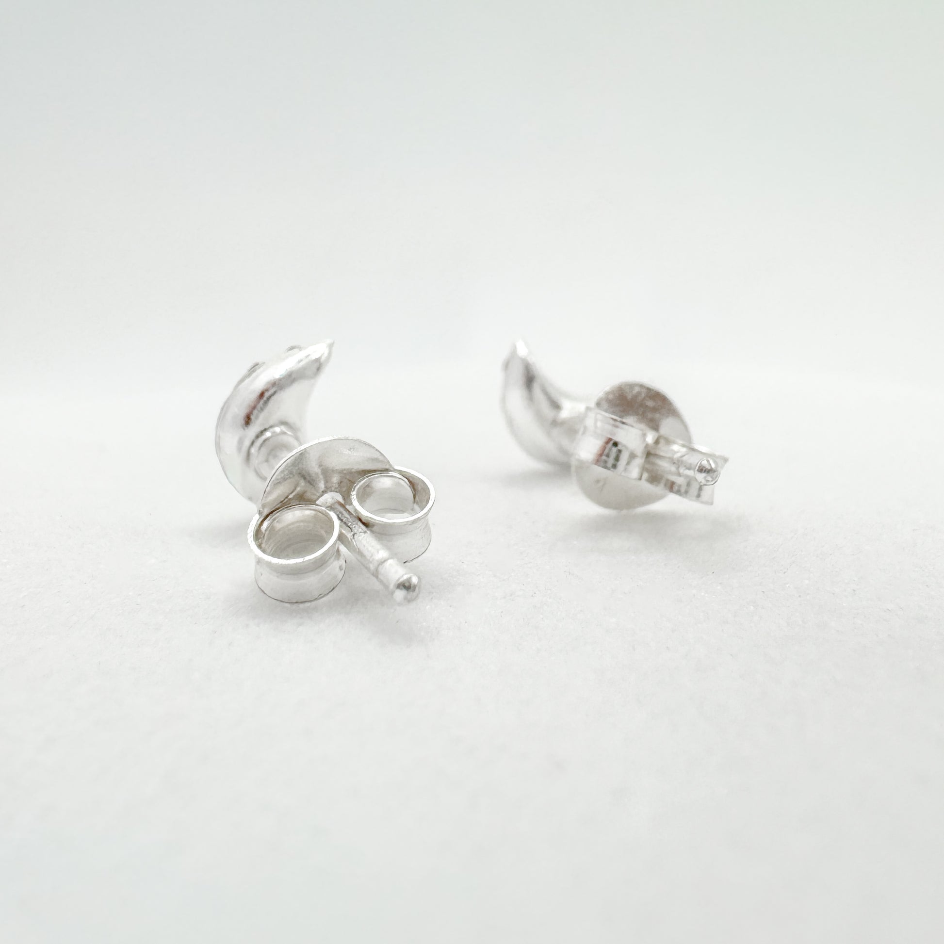 Lina Opal Crescent Moon Stud Earrings