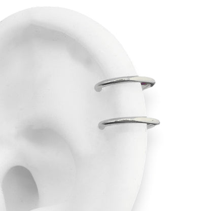 Jada White Gold Double Ear Cuff - Razzle and Rose Jewellery