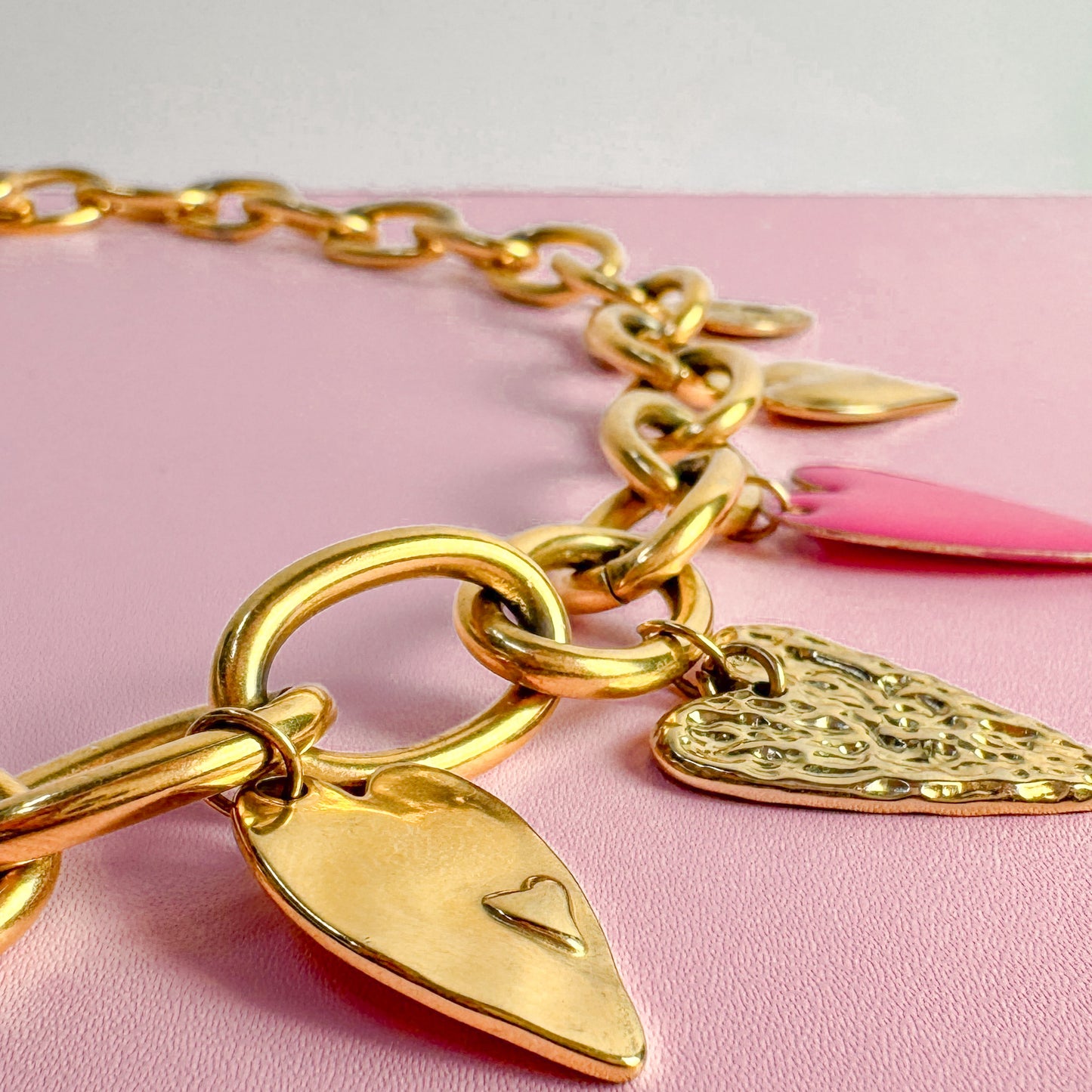 Marnie Heart Chunky Charm Necklace