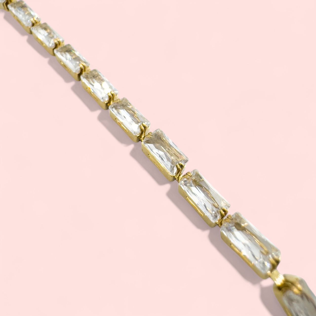 Linzi CZ Gem Link Gold Plated Tennis Bracelet | Clear | Multi Clear Gemstone Bracelets Razzle + Rose