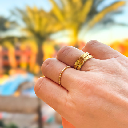 Selina Gold Double Adjustable Ring Set - Razzle and Rose Jewellery