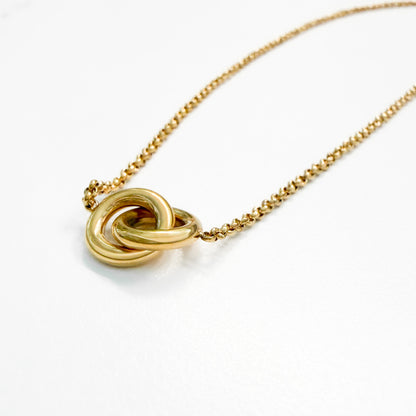 Interlocking Hoop Gold Pendant Necklace