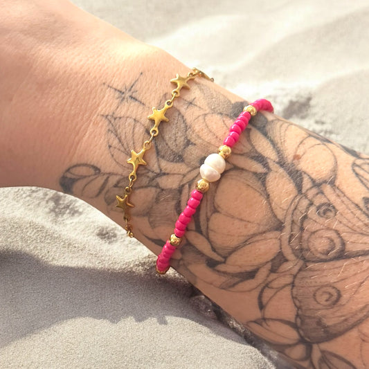 Aria Pearl Gold Bead Bracelet