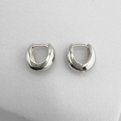 Cameron Chunky White Gold Mini Hoop Earrings - Razzle and Rose Jewellery