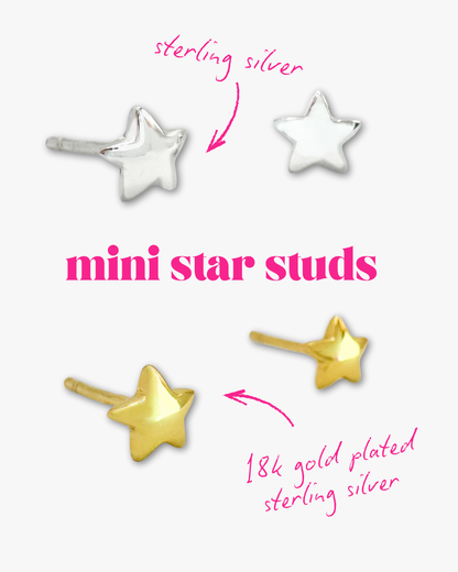 Astra Sterling Silver Mini Star Studs