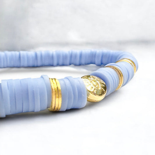 Florence Blue Heishi Clay Bead Bracelet