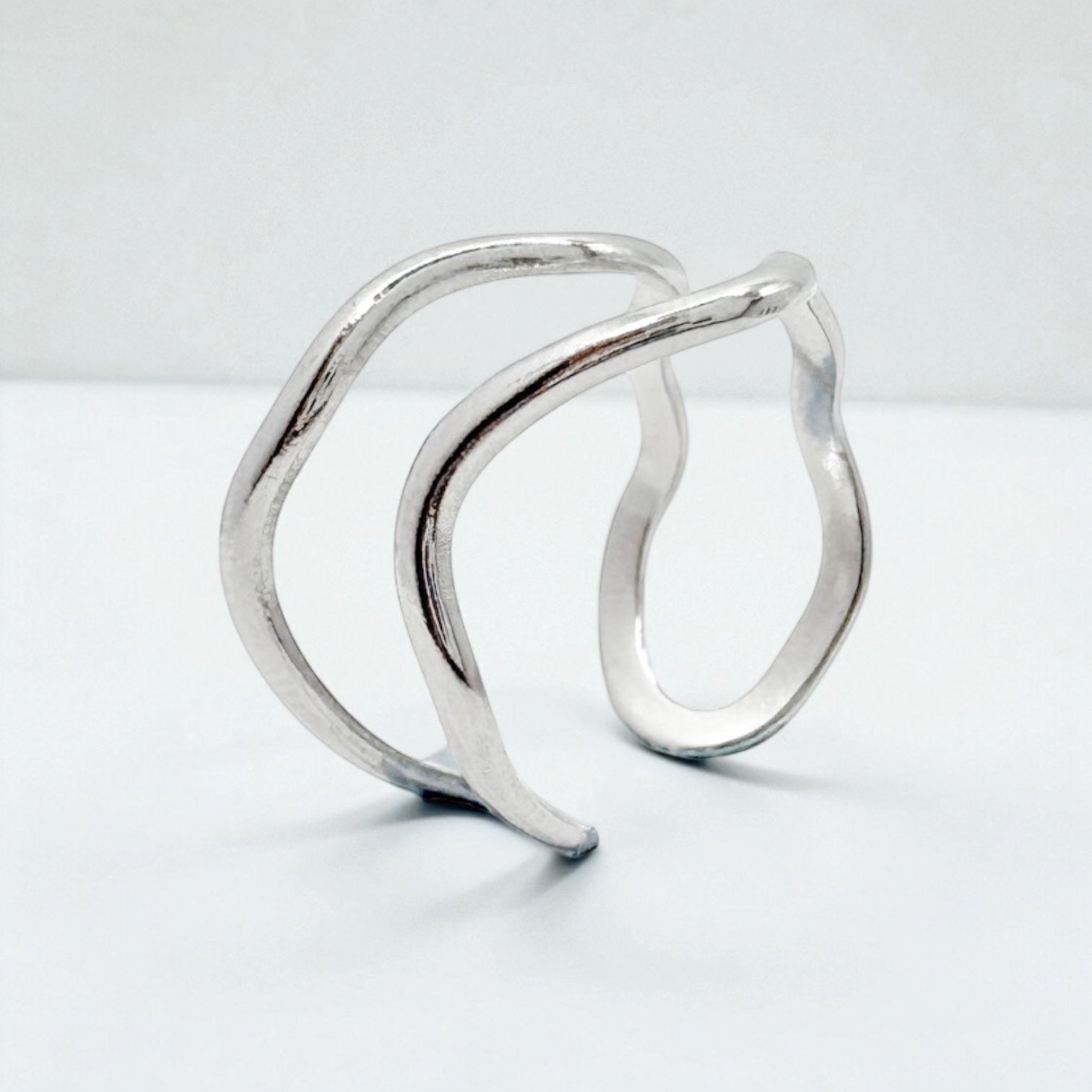 Kelsey Silver Wave Ring | Adjustable