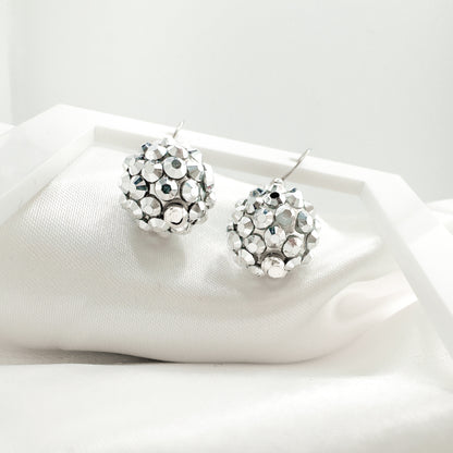 Roxie Silver Disco Ball Statement Drop Earrings - Razzle and Rose Jewellery