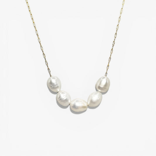 Dainty Pearl Gold Chain Necklace