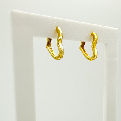 Christina Gold Heart Small Hoop Earrings - Razzle and Rose Jewellery
