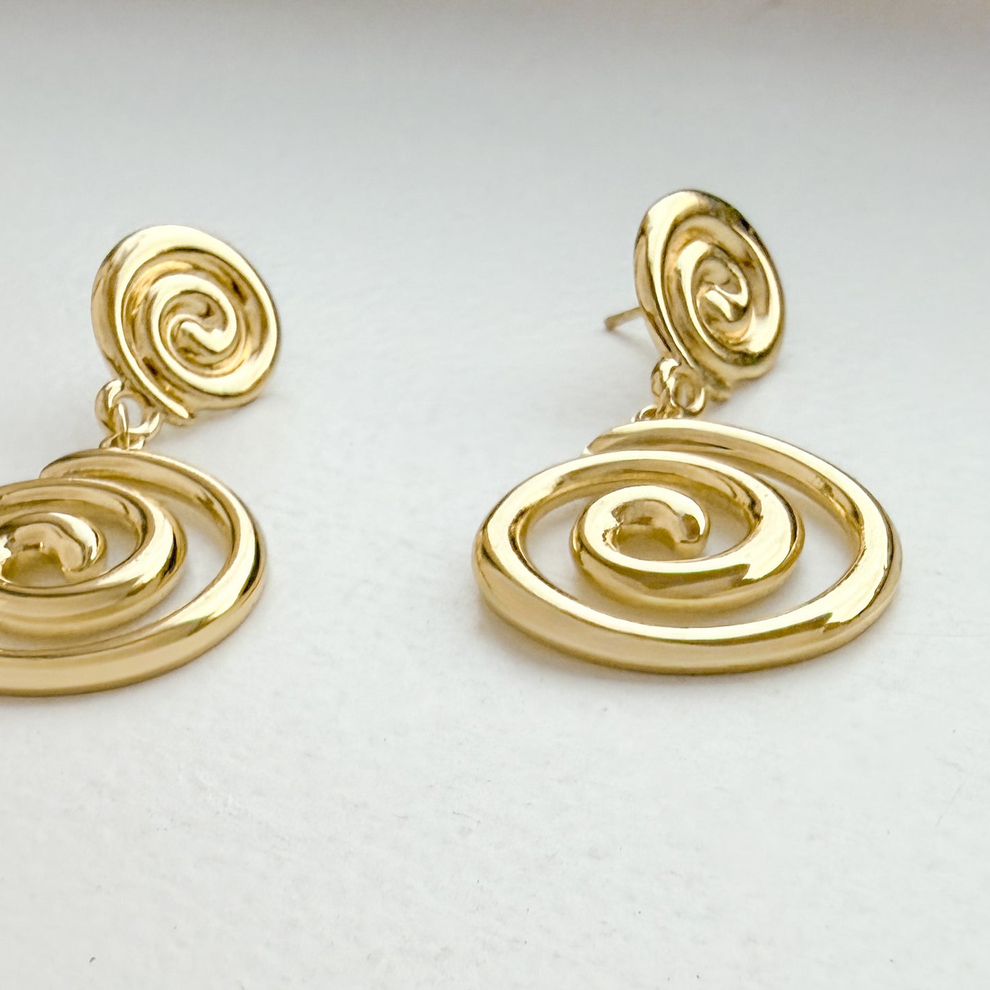 Rhodes Gold Spiral Earrings