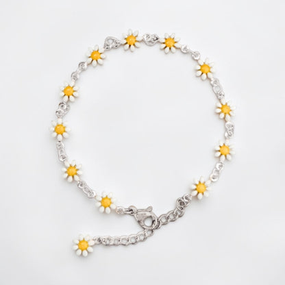 The Flora Silver Jewellery Bundle | Daisy Chain Necklace, Bracelet, Anklet + Earrings