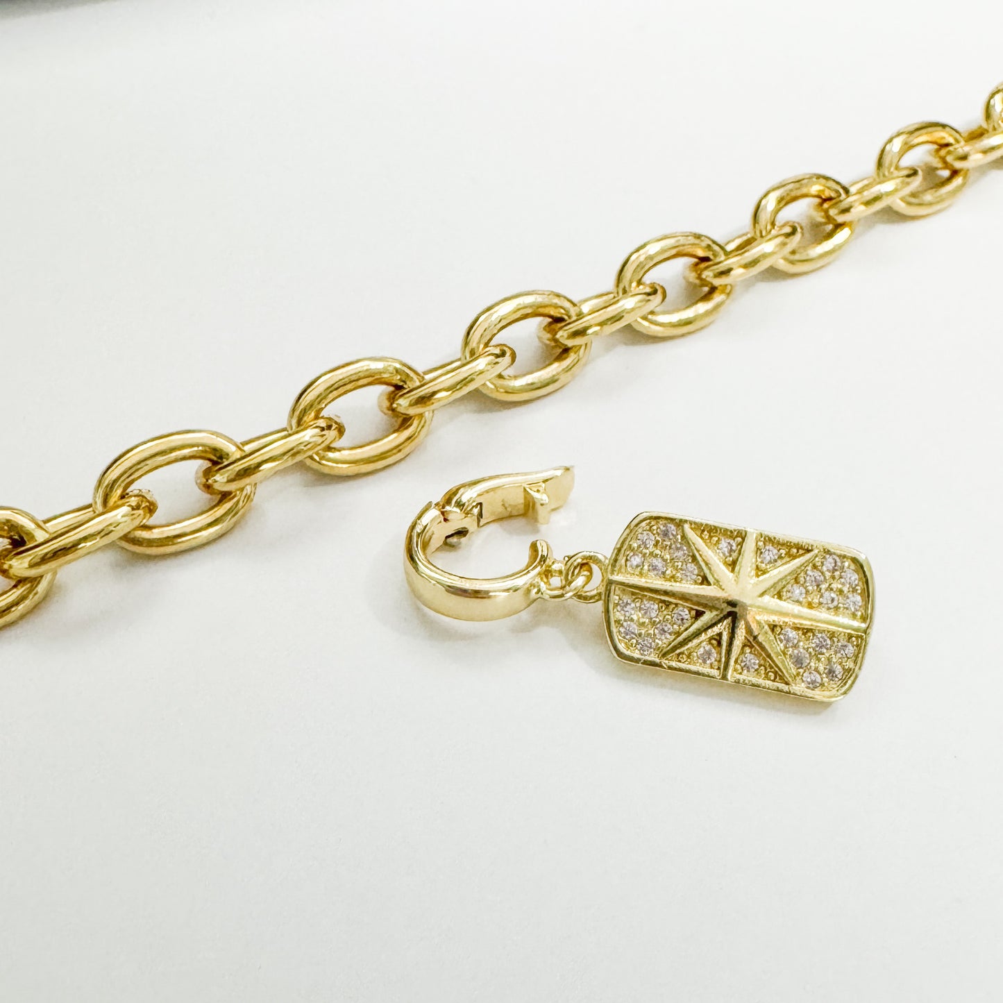 Star Gemstone Gold Clip On Charm