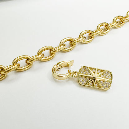 Star Gemstone Gold Clip On Charm